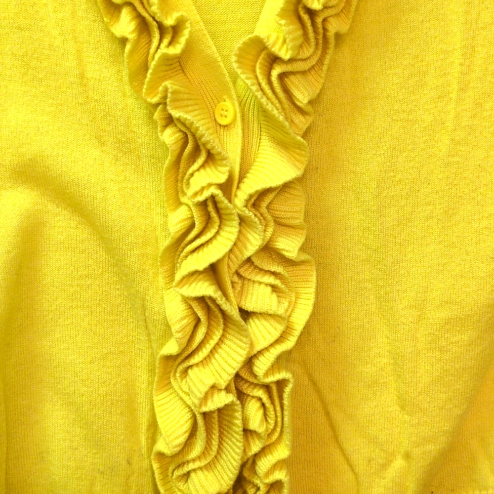 Apostrophe Yellow Ruffled Cardigan - Picture 3 of 4